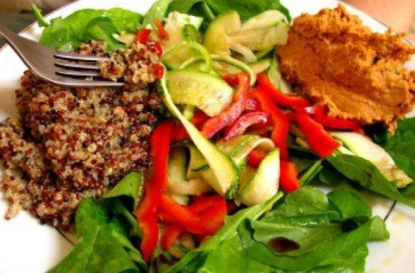 prato de comida vegetariana